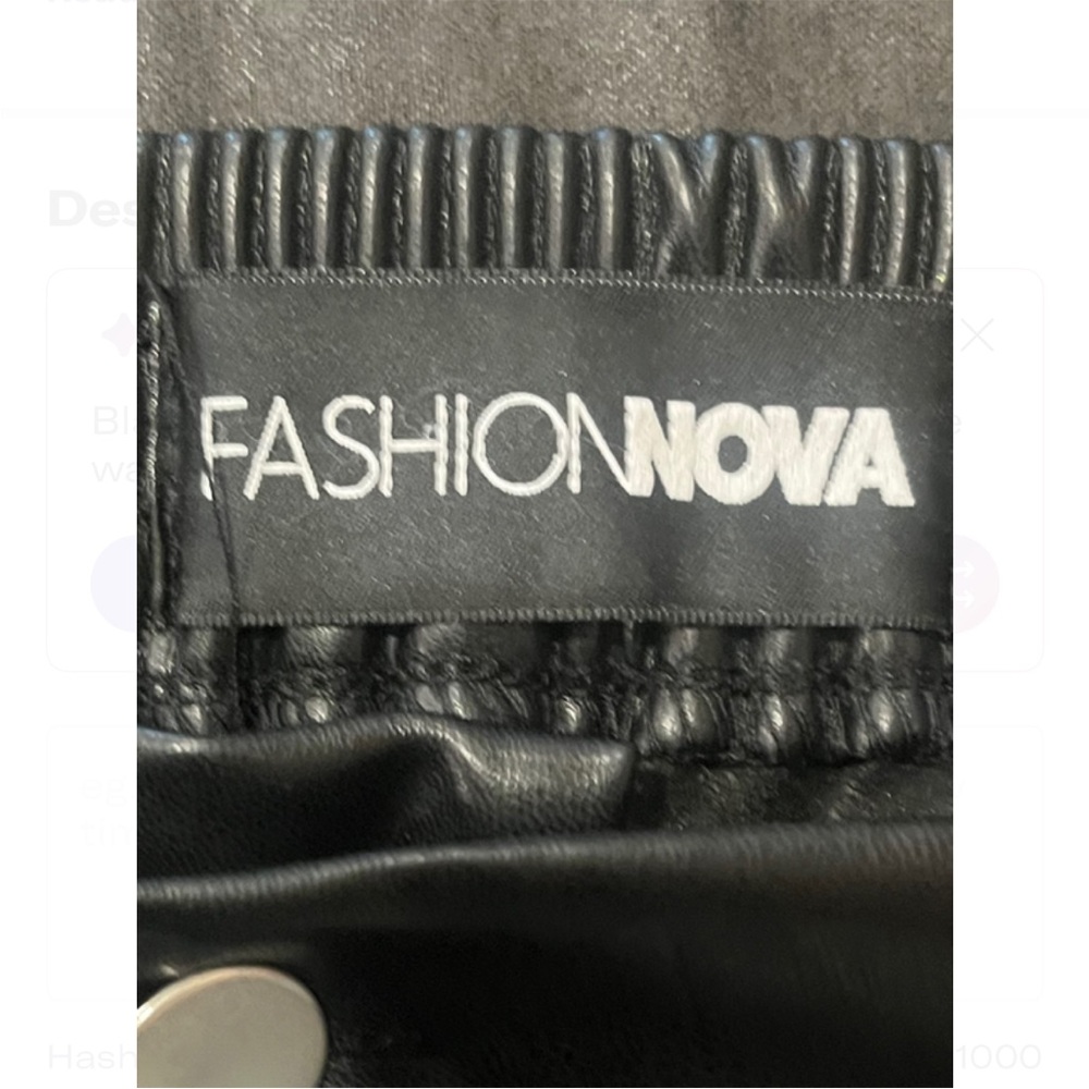 Fashion Nova Shiny Black Cargo Wide Leg Pants - Picture 5 of 13